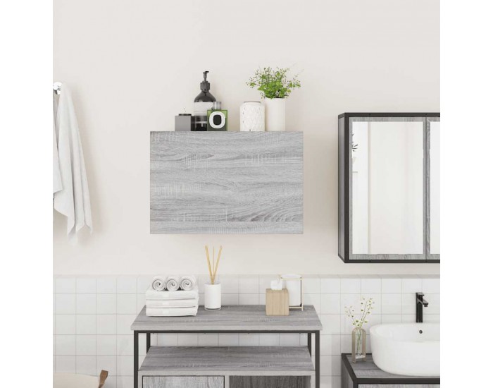 Sonata H Стенен шкаф за баня, сив сонома, 60x25x40 см, инженерно дърво