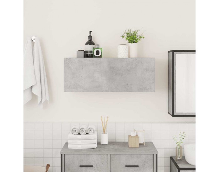 Sonata H Стенен шкаф за баня, бетонно сив, 80x25x30 см, инженерно дърво