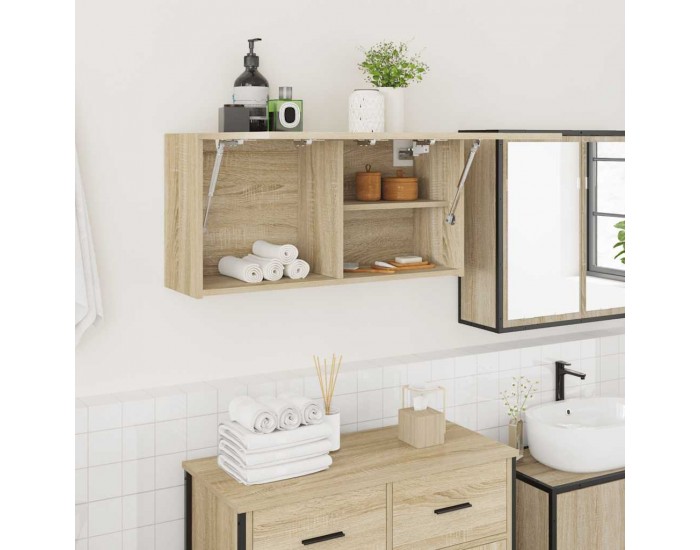 Sonata H Стенен шкаф за баня, дъб сонома, 80x25x40 см, инженерно дърво
