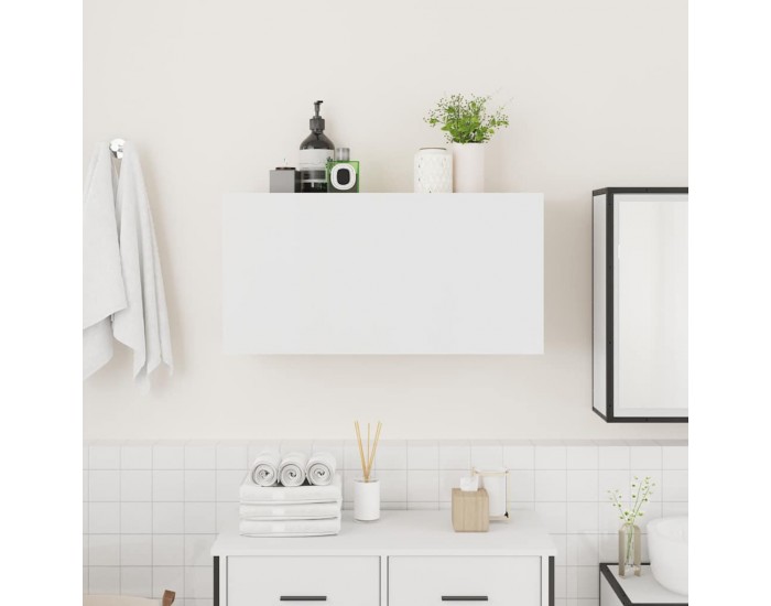 Sonata H Стенен шкаф за баня, бял, 80x25x40 см, инженерно дърво