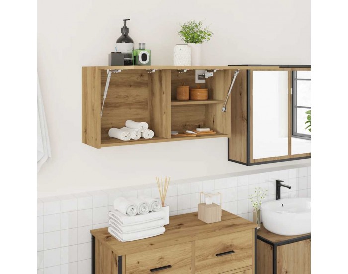 Sonata H Стенен шкаф за баня, дъб артизан, 80x25x40 см, инженерно дърво