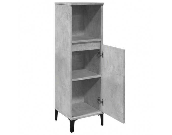 Sonata H Шкаф за баня, бетонно сив, 30x30x100 см, инженерно дърво