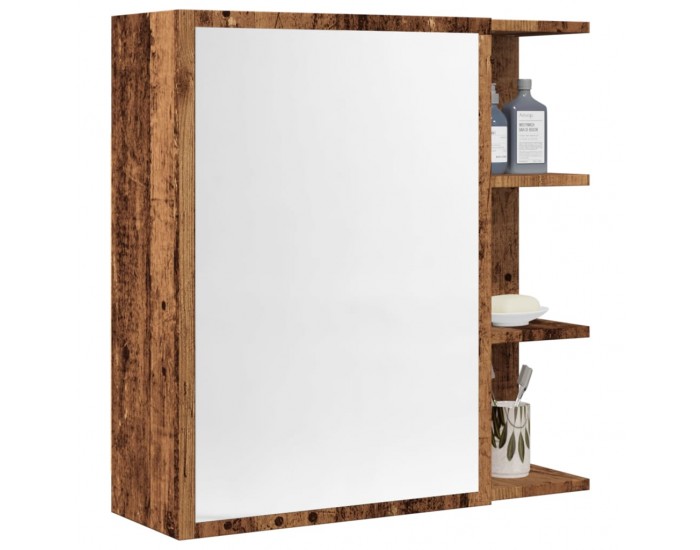 Sonata H Огледален шкаф за баня от старо дърво 62,5x20,5x64 cm