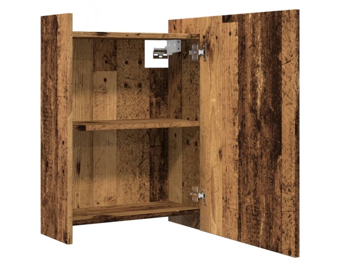 Sonata H Огледален шкаф за баня от старо дърво 62,5x20,5x64 cm