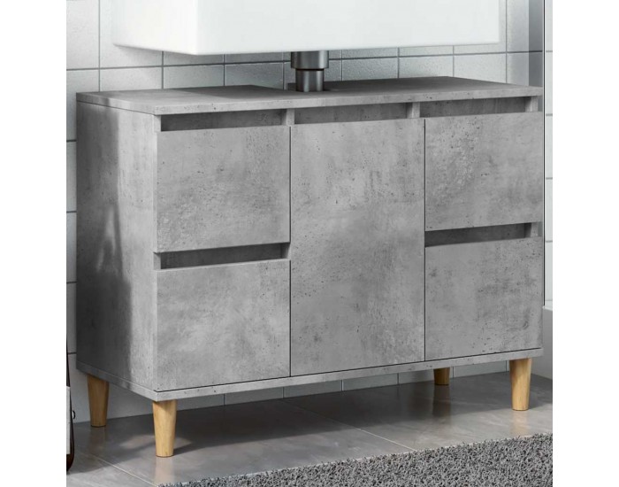 Sonata H Шкаф за мивка, бетонно сиво, 80x33x60 см, инженерно дърво