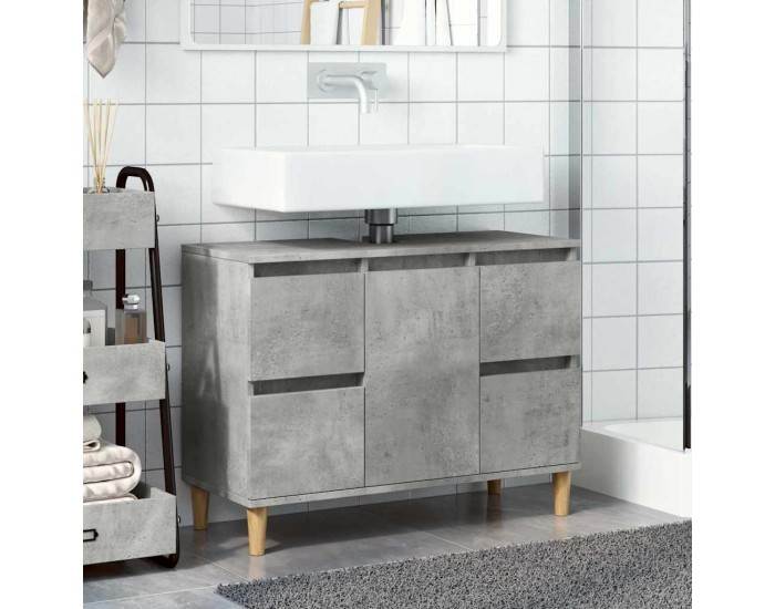 Sonata H Шкаф за мивка, бетонно сиво, 80x33x60 см, инженерно дърво