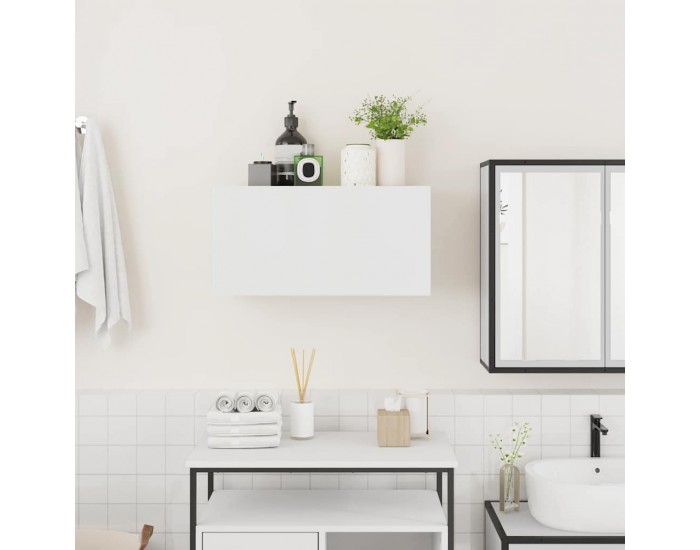 Sonata H Стенни шкафове за баня бели 60x25x30 cm Инженерна дървесина