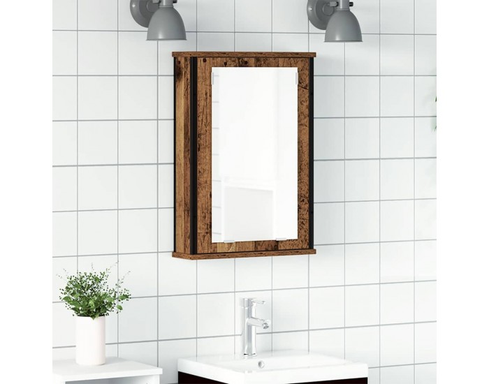 Sonata H Огледален шкаф за баня от старо дърво 42x12x60 cm