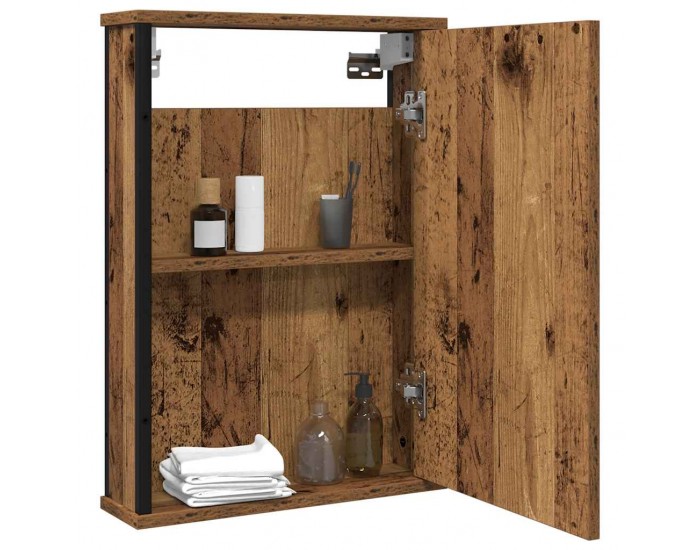 Sonata H Огледален шкаф за баня от старо дърво 42x12x60 cm