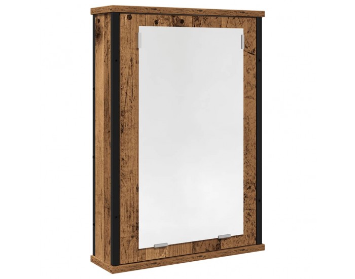 Sonata H Огледален шкаф за баня от старо дърво 42x12x60 cm