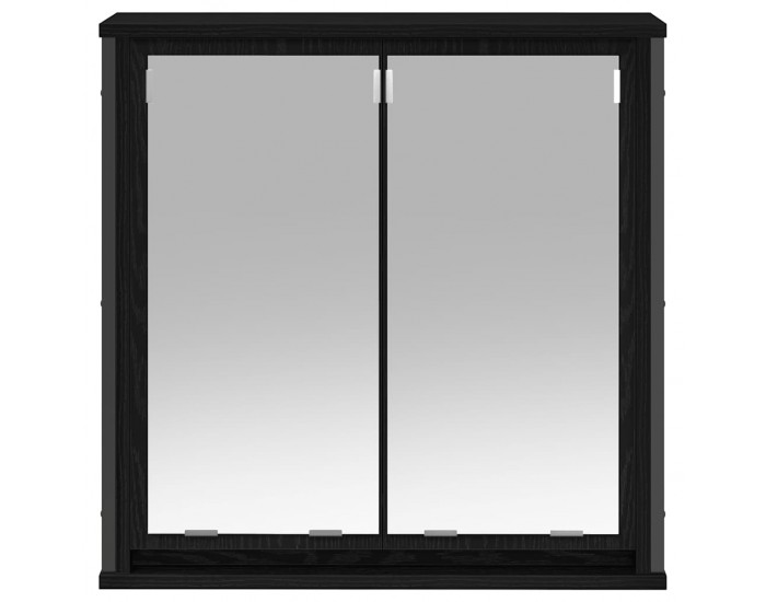 Sonata H Стенен шкаф за баня с огледало Черен дъб 60x21x60 cm