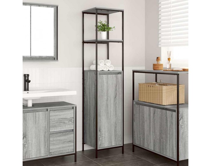 Sonata H Шкаф за баня с рафтове сив сонома 36x35x165 cm