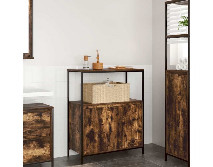 Sonata H Шкаф за баня с рафтове опушен дъб 76,5x35x95 cm