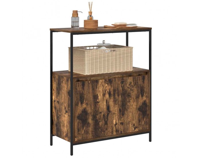 Sonata H Шкаф за баня с рафтове опушен дъб 76,5x35x95 cm