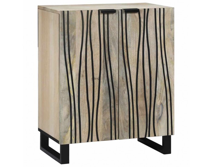 Sonata H Служебен шкаф Бяло 60 x 33.5 x 75 см Масивна дървесина от манго