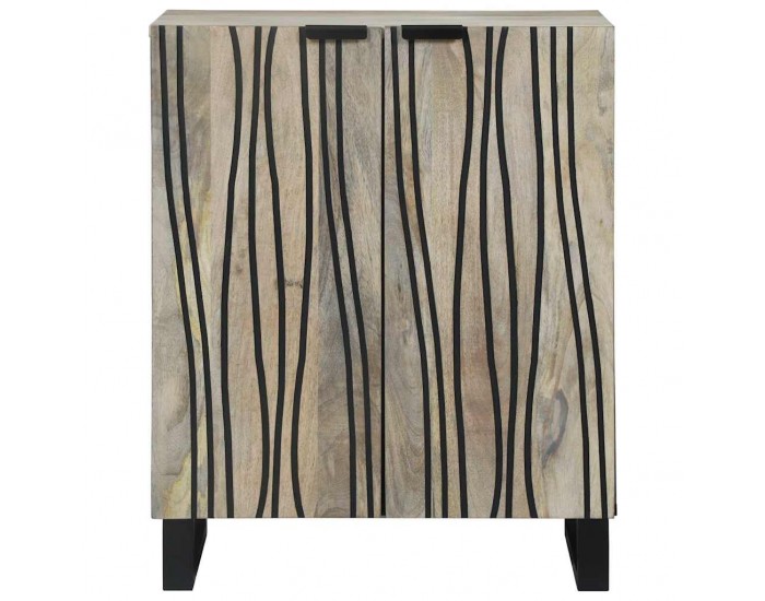 Sonata H Служебен шкаф Бяло 60 x 33.5 x 75 см Масивна дървесина от манго