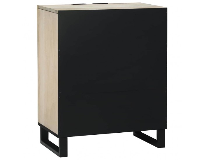 Sonata H Служебен шкаф Бяло 60 x 33.5 x 75 см Масивна дървесина от манго