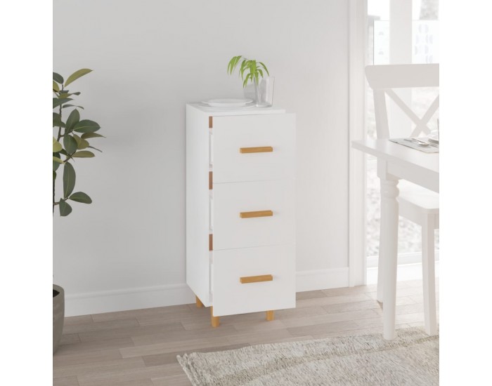 Sonata H Сайдборд, бял, 34,5x34x90 см, инженерно дърво