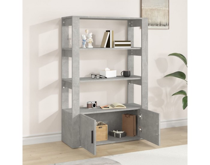 Sonata H Сайдборд, бетонно сив, 80x30x119,5 см, инженерно дърво