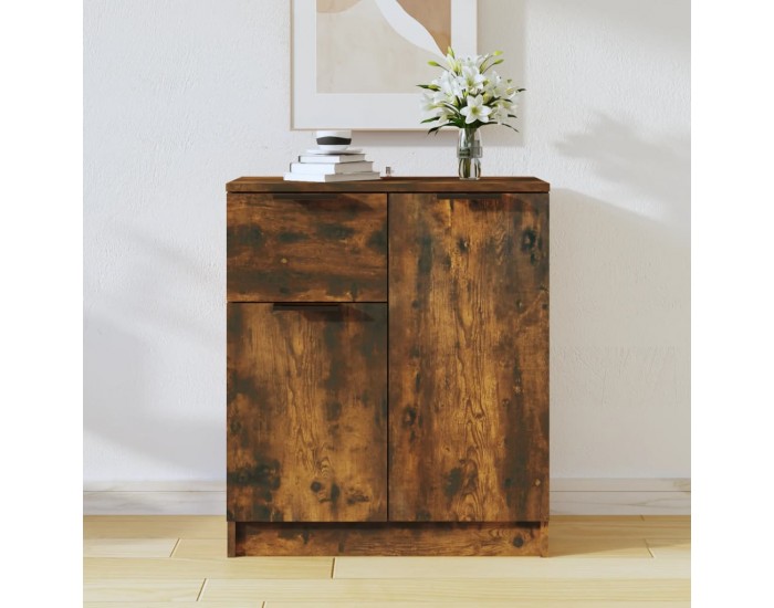 Sonata H Сайдборд, опушен дъб, 60x30x70 см, инженерно дърво