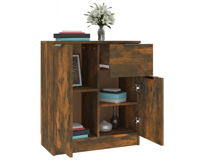 Sonata H Сайдборд, опушен дъб, 60x30x70 см, инженерно дърво