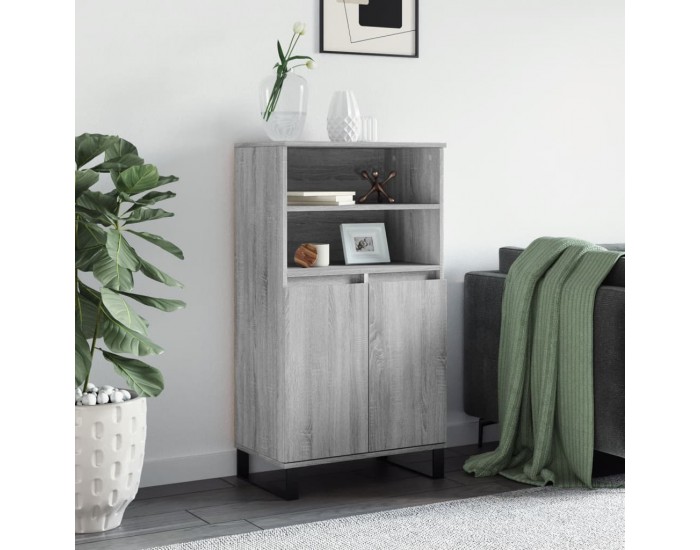 Sonata H Висок шкаф, Сив сонома, 60x36x110 см, инженерно дърво