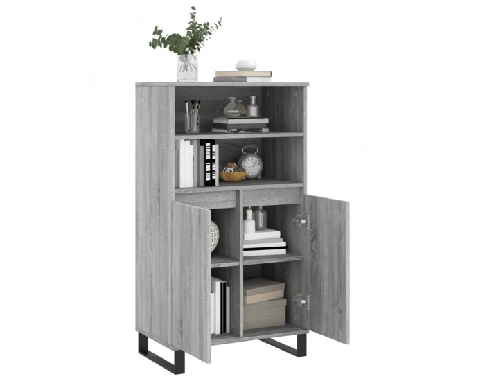 Sonata H Висок шкаф, Сив сонома, 60x36x110 см, инженерно дърво