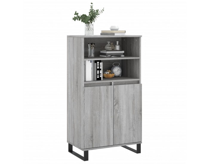 Sonata H Висок шкаф, Сив сонома, 60x36x110 см, инженерно дърво