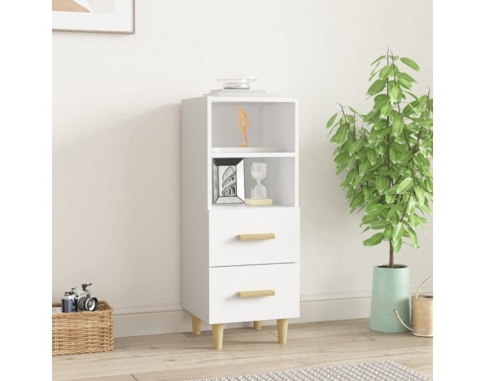 Sonata H Сайдборд, бял, 34,5x34x90 см, инженерно дърво