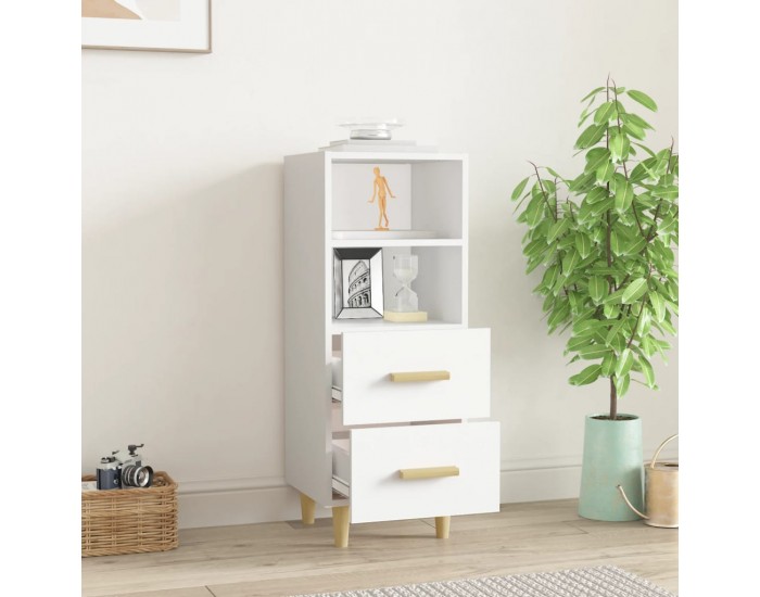 Sonata H Сайдборд, бял, 34,5x34x90 см, инженерно дърво