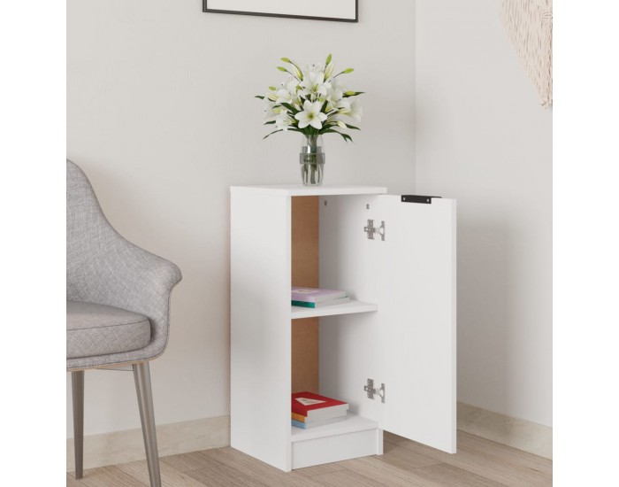 Sonata H Сайдборд, бял, 30x30x70 см, инженерно дърво