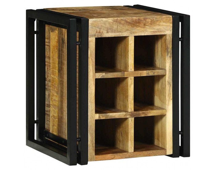 Sonata H Винен рафт Кафяво 34.5 x 35 x 39 см Масивна дървесина от манго