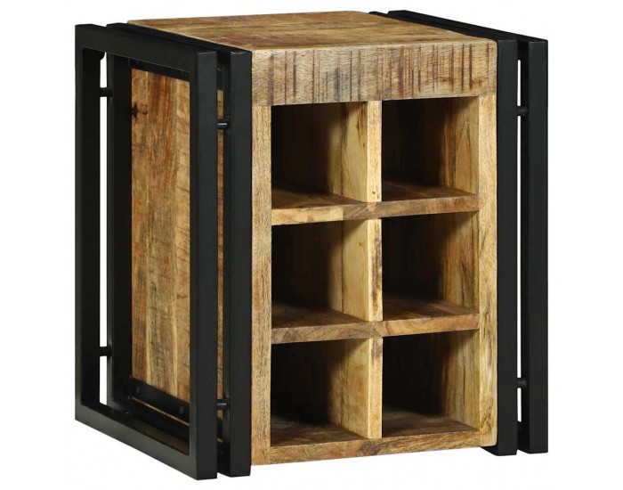 Sonata H Винен рафт Кафяво 34.5 x 35 x 39 см Масивна дървесина от манго