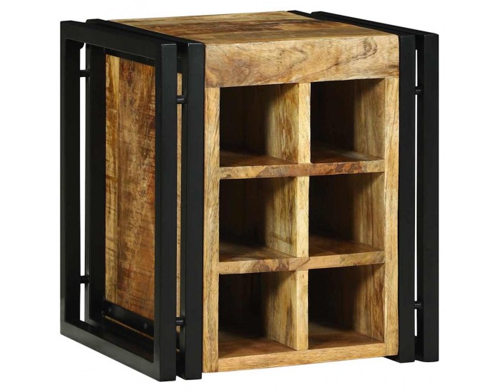 Sonata H Винен рафт Кафяво 34.5 x 35 x 39 см Масивна дървесина от манго