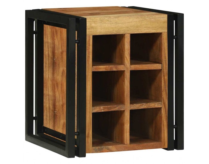 Sonata H Винен рафт Кафяво 34.5 x 35 x 39 см Масивна акациева дървесина