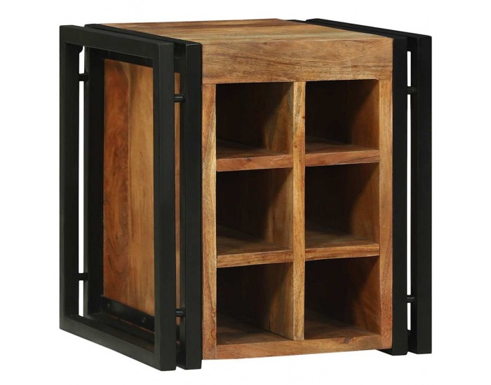 Sonata H Винен рафт Кафяво 34.5 x 35 x 39 см Масивна акациева дървесина