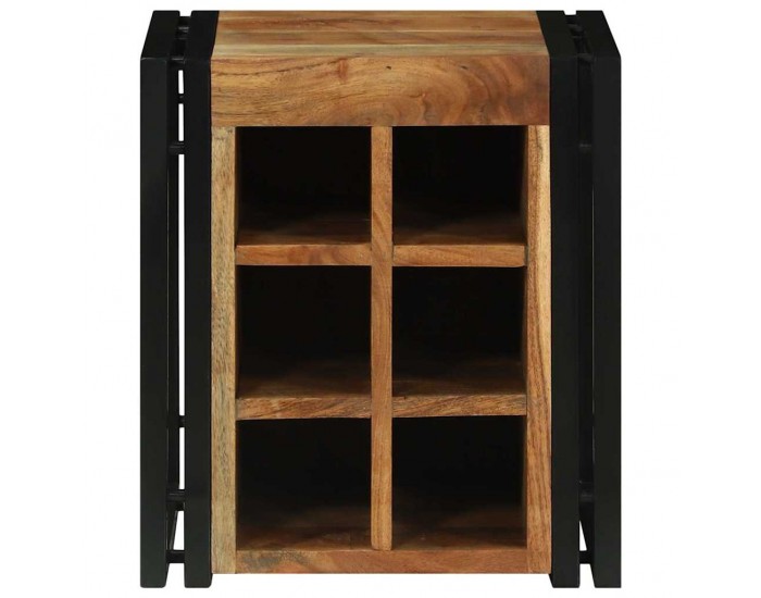 Sonata H Винен рафт Кафяво 34.5 x 35 x 39 см Масивна акациева дървесина