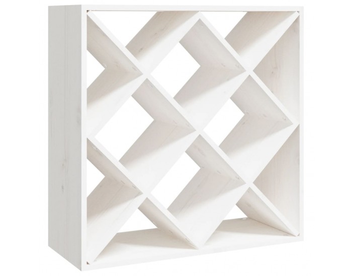 Sonata H Шкаф за вино, бял, 62x25x62 см, борово дърво масив