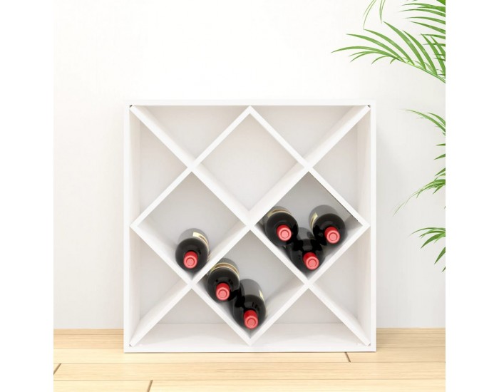 Sonata H Шкаф за вино, бял, 62x25x62 см, борово дърво масив