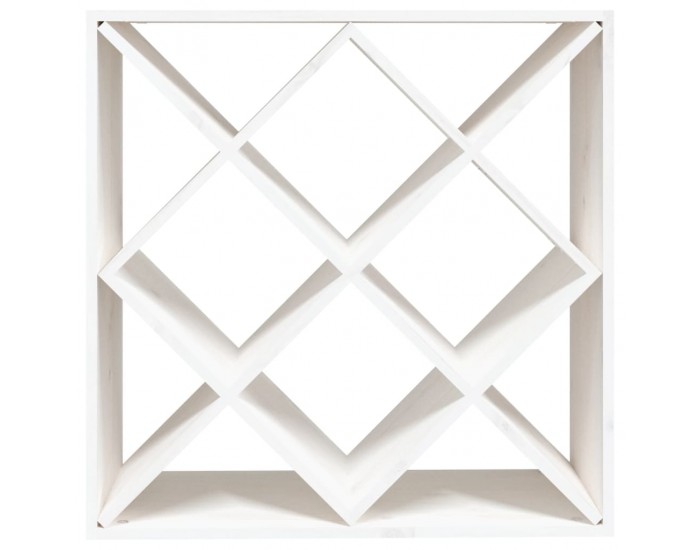 Sonata H Шкаф за вино, бял, 62x25x62 см, борово дърво масив