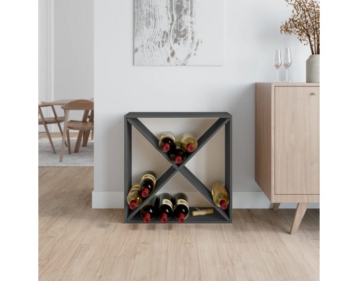 Sonata H Шкаф за вино, сив, 62x25x62 см, борово дърво масив