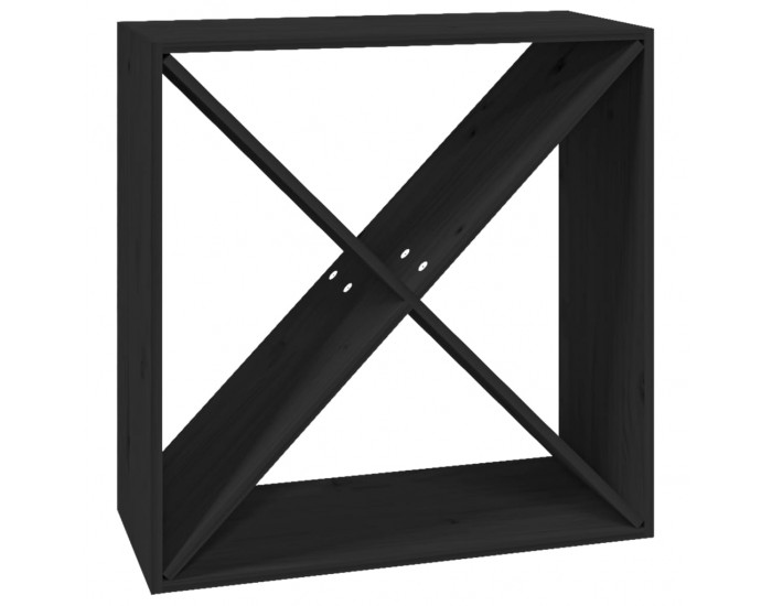 Sonata H Шкаф за вино, черен, 62x25x62 см, борово дърво масив