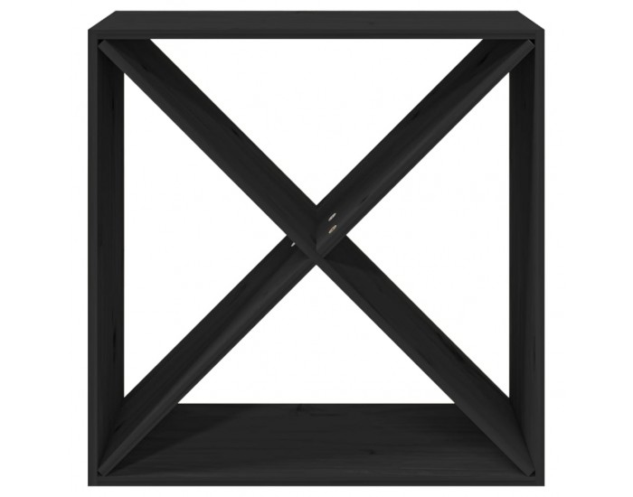 Sonata H Шкаф за вино, черен, 62x25x62 см, борово дърво масив