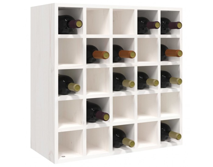 Sonata H Шкаф за вино, бял, 56x25x56 см, масивна дървесина, бор