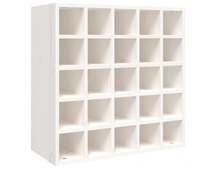 Sonata H Шкаф за вино, бял, 56x25x56 см, масивна дървесина, бор