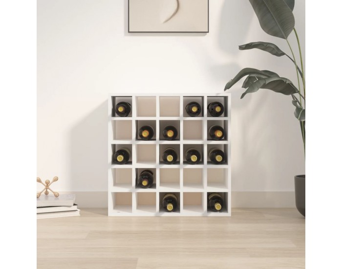 Sonata H Шкаф за вино, бял, 56x25x56 см, масивна дървесина, бор