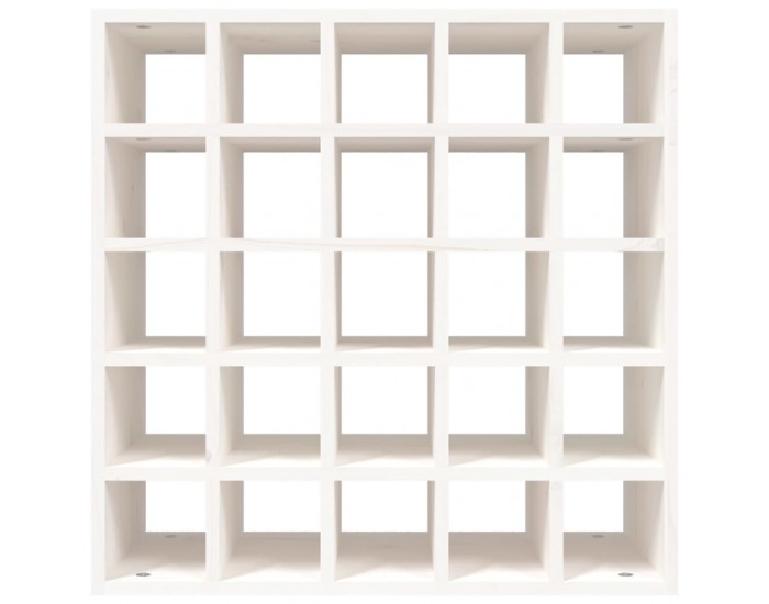 Sonata H Шкаф за вино, бял, 56x25x56 см, масивна дървесина, бор