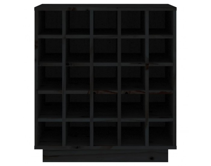Sonata H Шкаф за вино, черен, 55,5x34x61 см, борово дърво масив