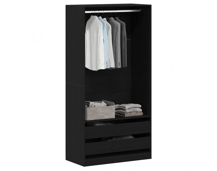 Sonata H Гардероб с чекмедже Черен дъб 100 x 50 x 200 см Инженерно дърво
