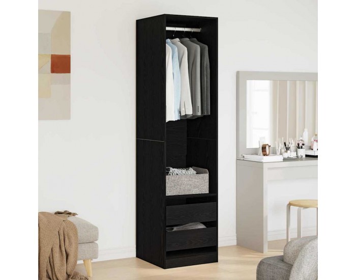 Sonata H Гардероб с чекмедже Черен дъб 50 x 50 x 200 см Инженерно дърво